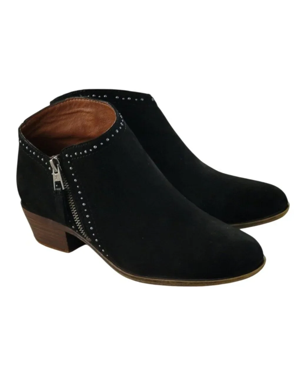 Lucky Brand 'Benna' Black Suede Leather Boho Ankle Bootie Size 9M